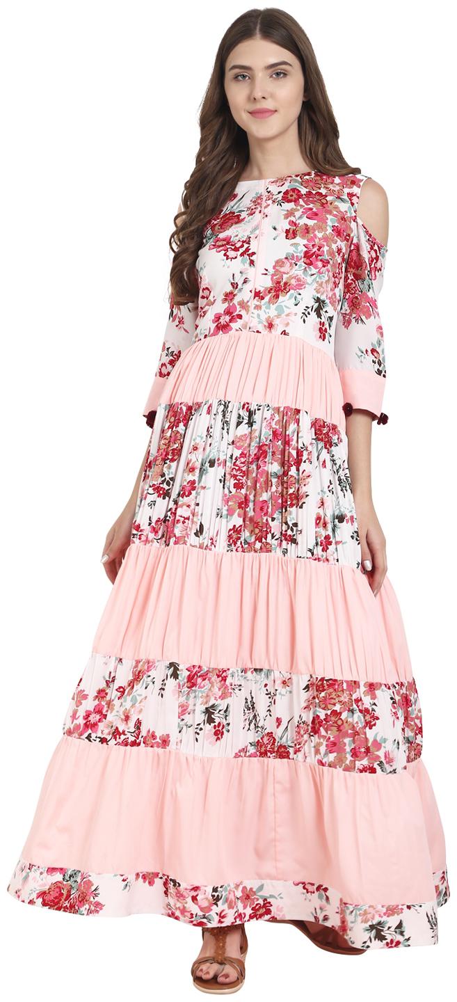 

Nayo Women White Floral Anarkali Kurta