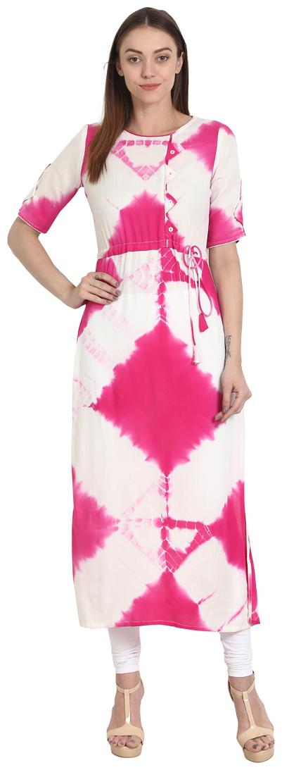 

Nayo Women White Printed Straight Kurta