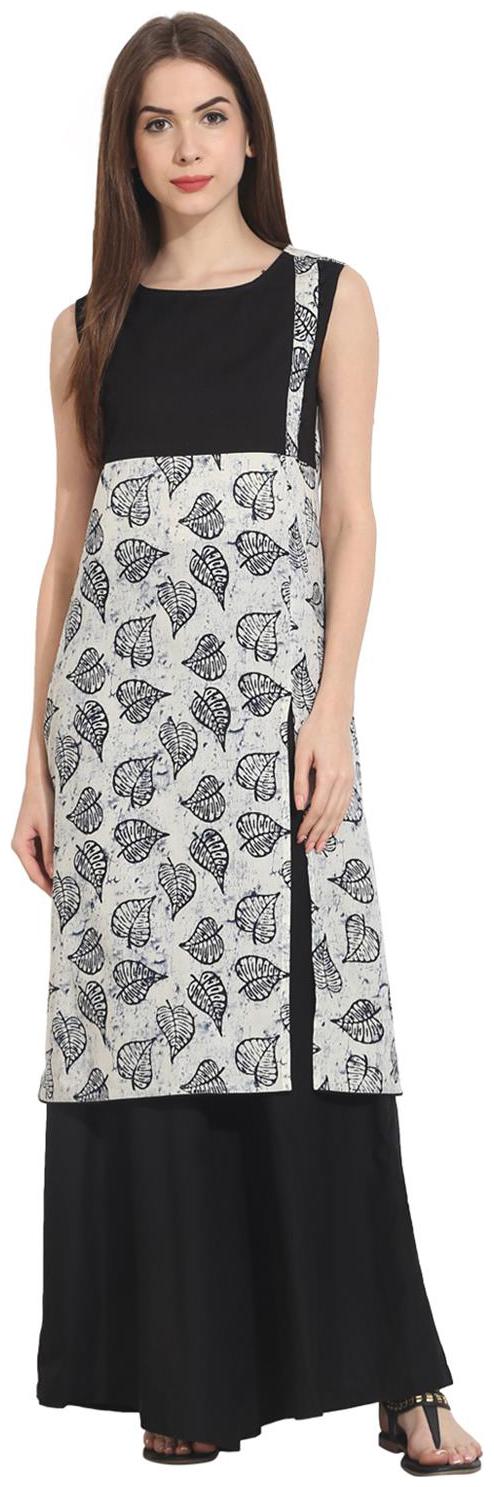 

Nayo Women White Printed Straight Kurta