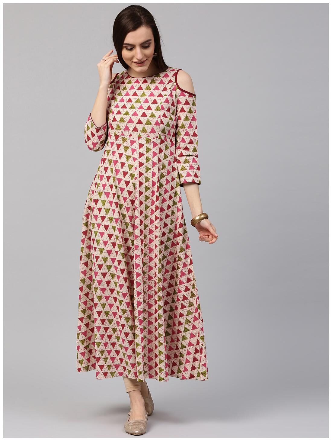 

Nayo Women White Printed Anarkali Kurta