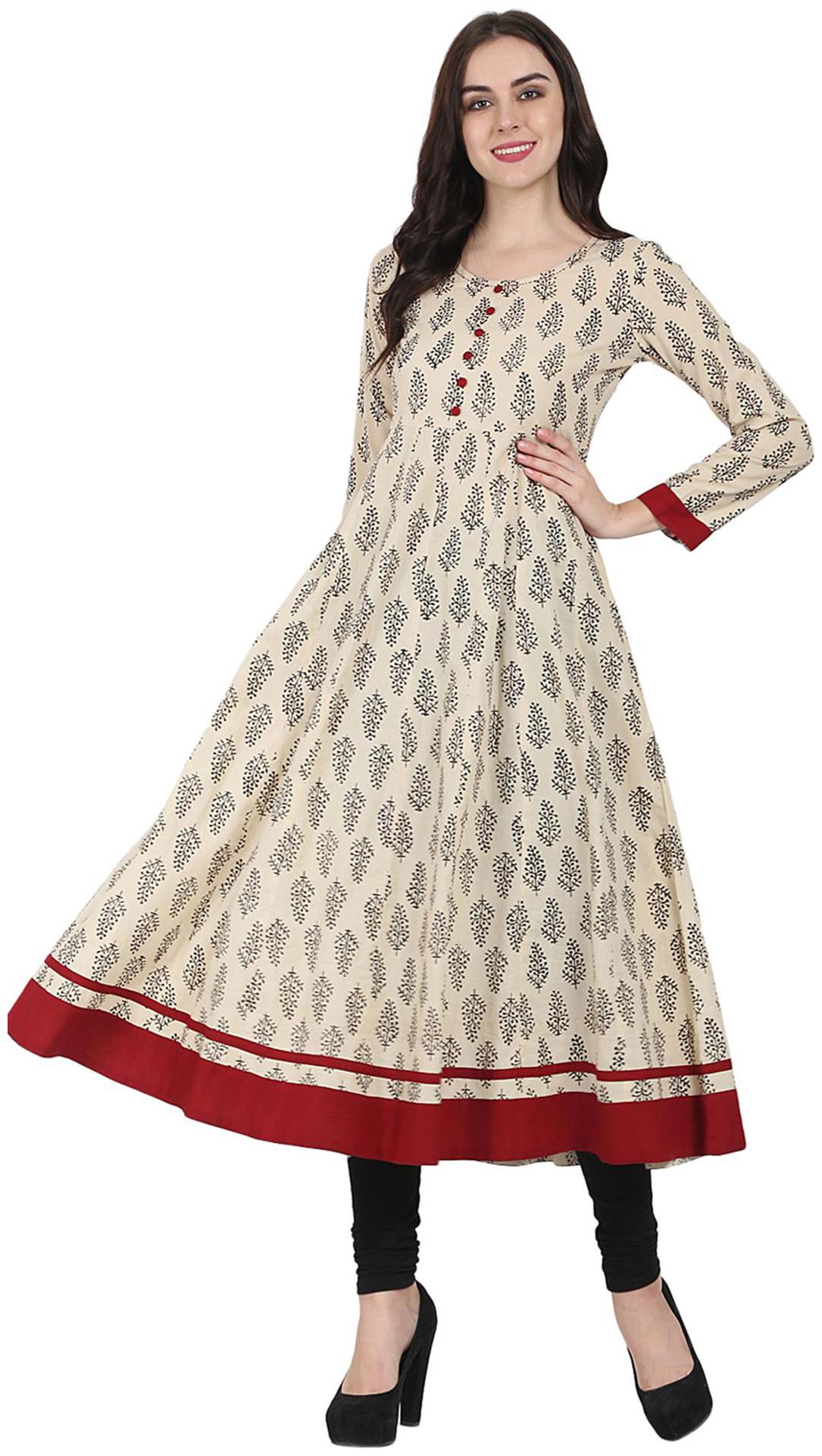 

Nayo Women White Printed Anarkali Kurta