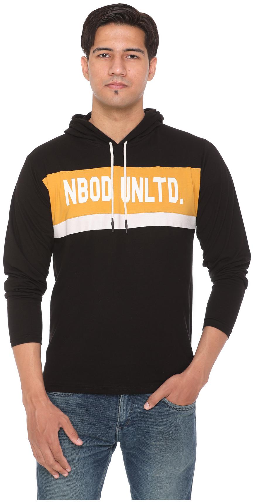 

NBOD Men Multi Regular fit Cotton Blend Hood T-Shirt - Pack Of 1