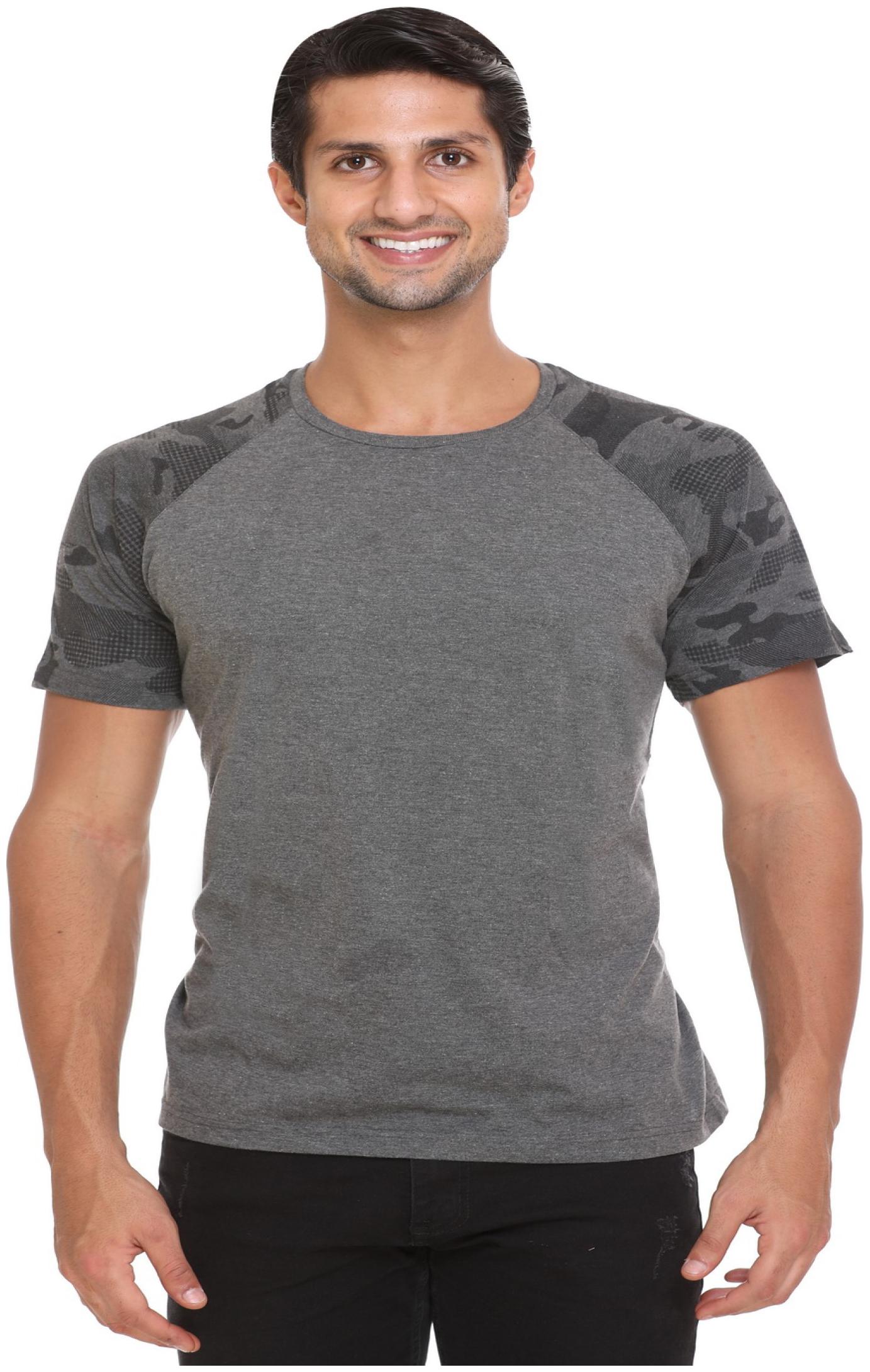 

NBOD Men Grey Regular fit Cotton Round neck T-Shirt - Pack Of 1