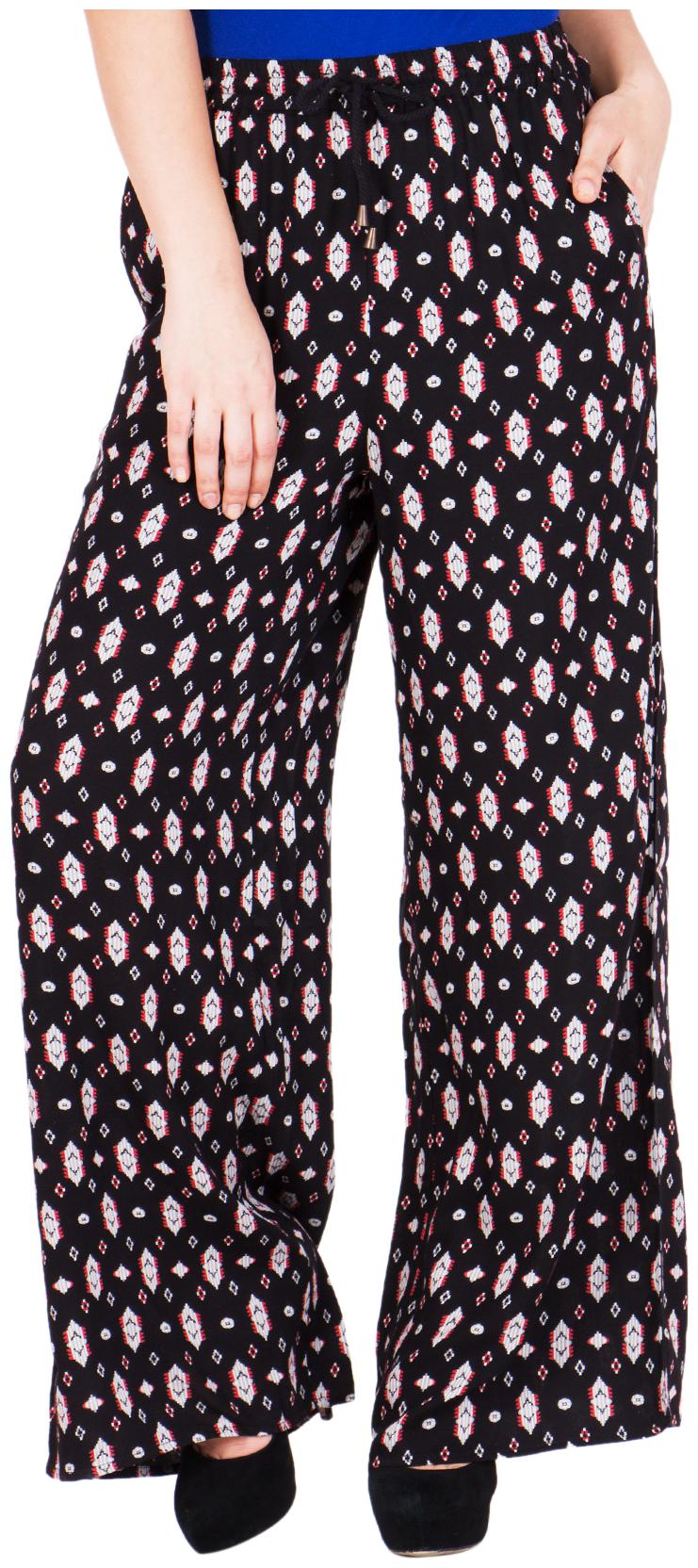 

ND R Black Printed Straight Palazzo