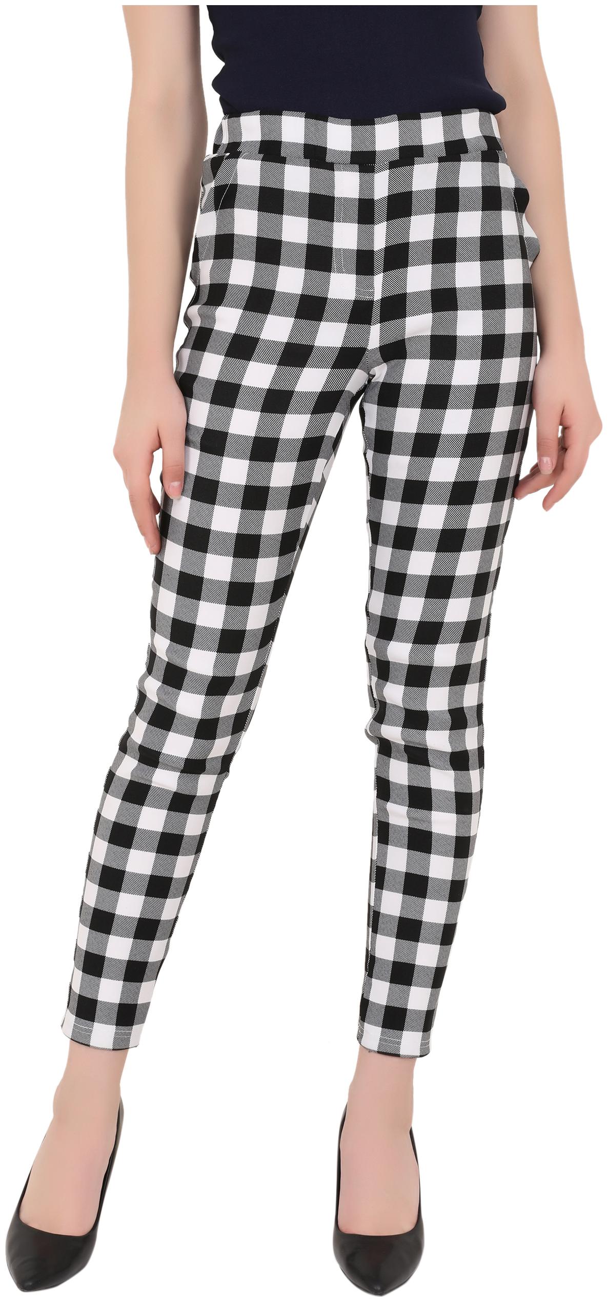 

ND R Women Lycra Checkered Black White Jegging