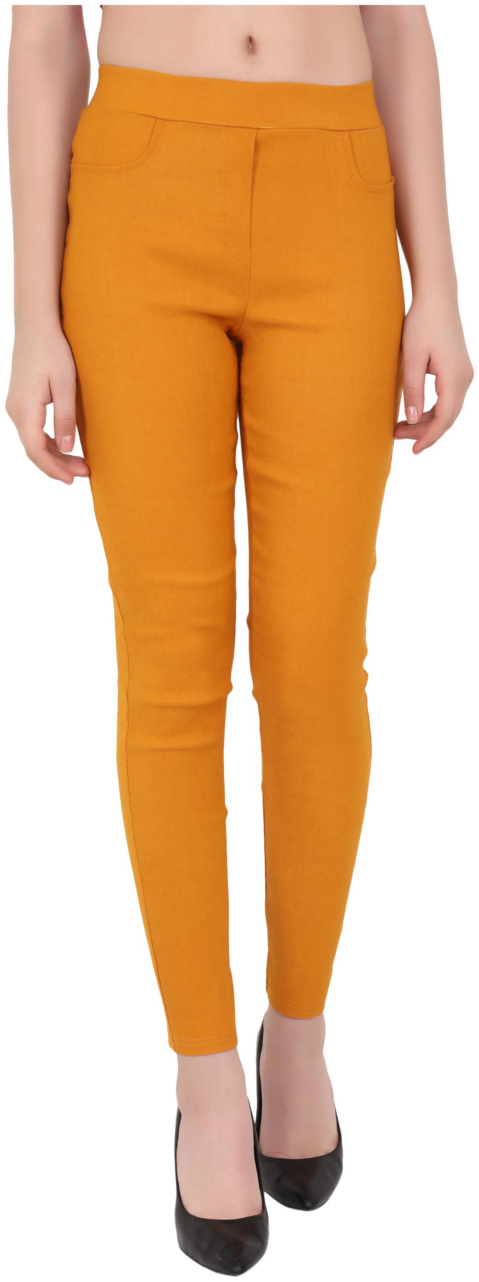 

ND R Women Lycra Solid Mustard Jegging