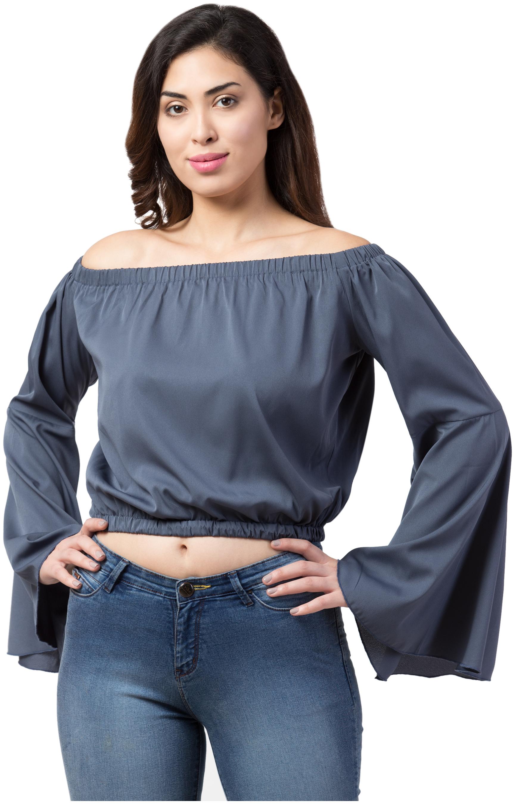 

Neelja Women Solid Regular top - Grey