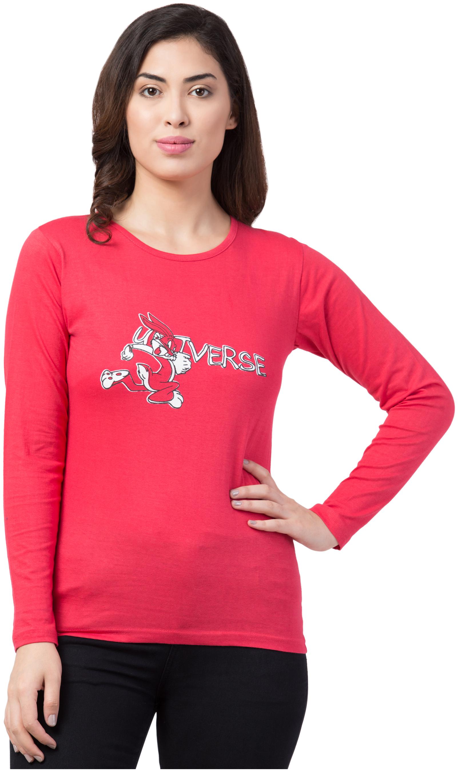 

Neelja Women Red Regular fit Round neck Blended T shirt