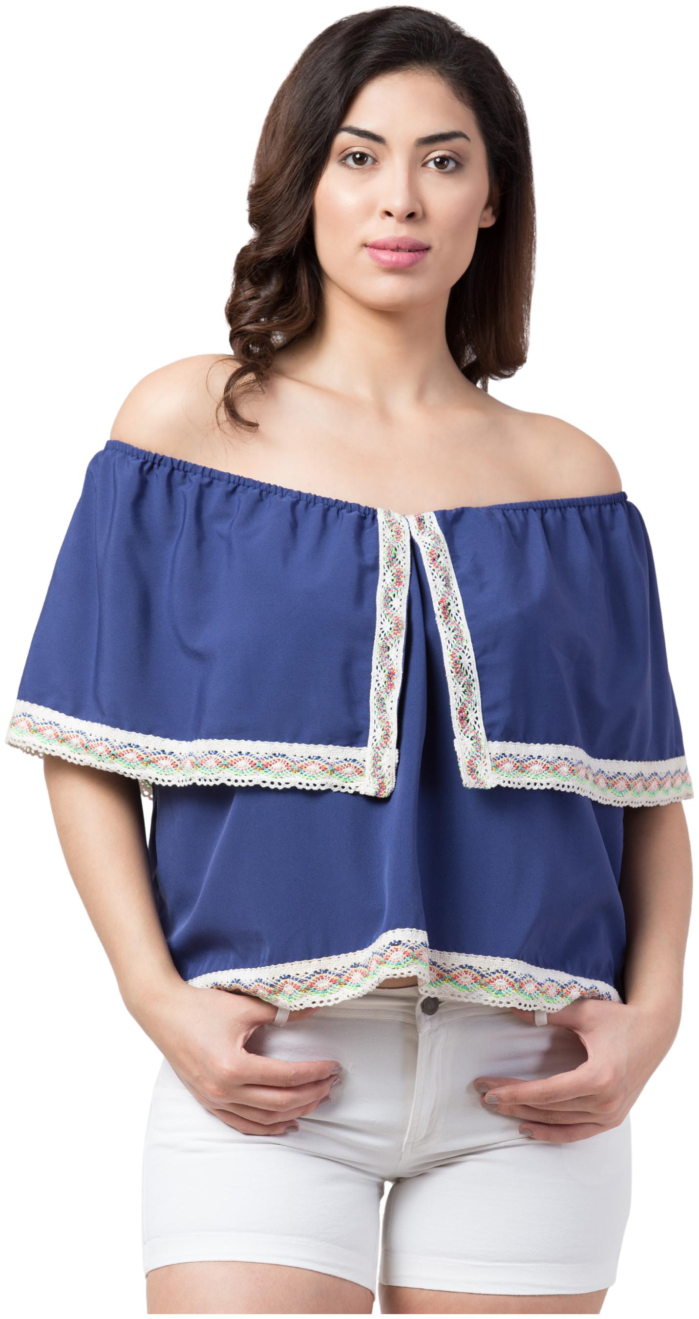 

Neelja Women Solid Regular top - Blue