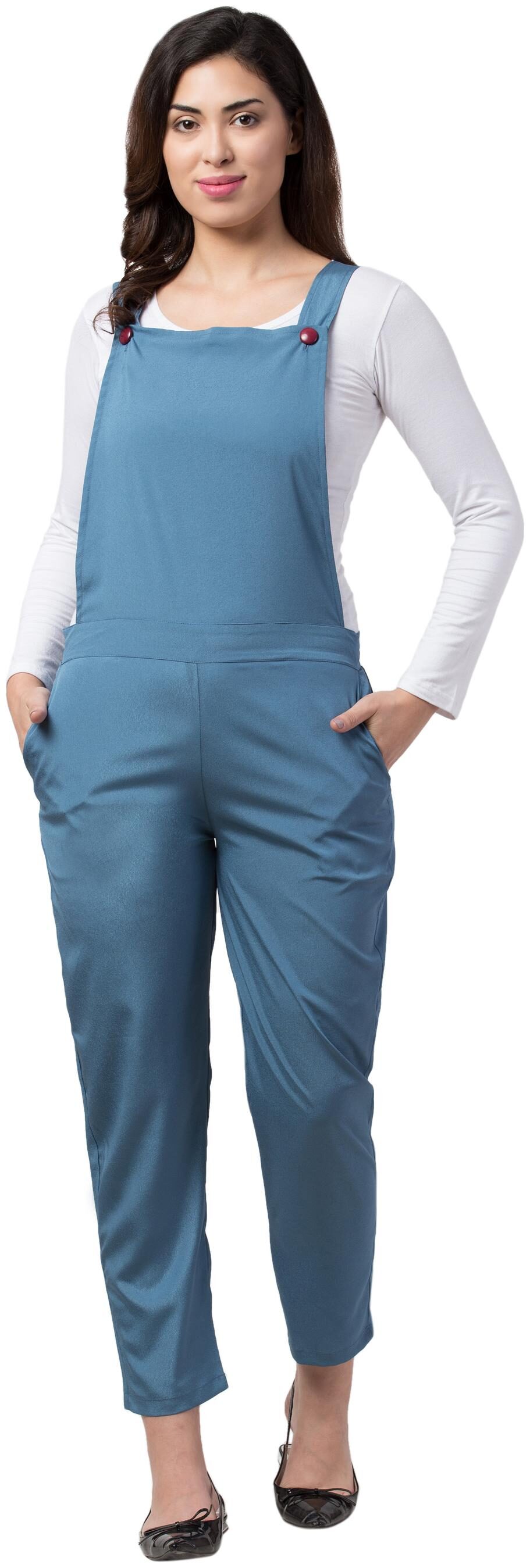 

Neelja Solid Dungaree - Grey