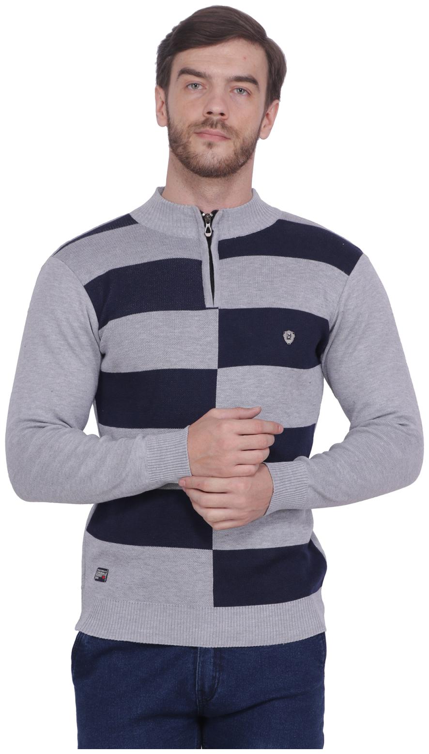 

Neuvin Stylish Pullovers Sweaters for Men (Pack of 1) Grey Black