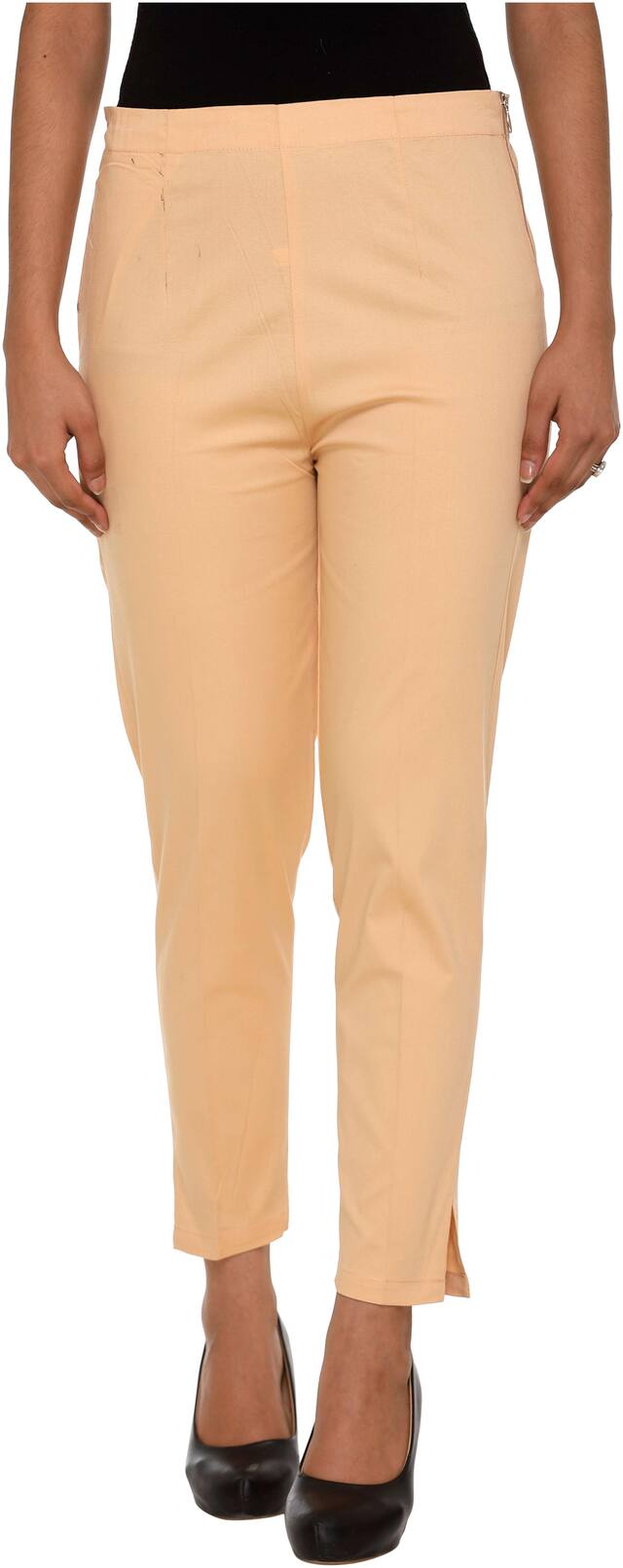 Neuvin Women Beige Straight fit Cigarette pants