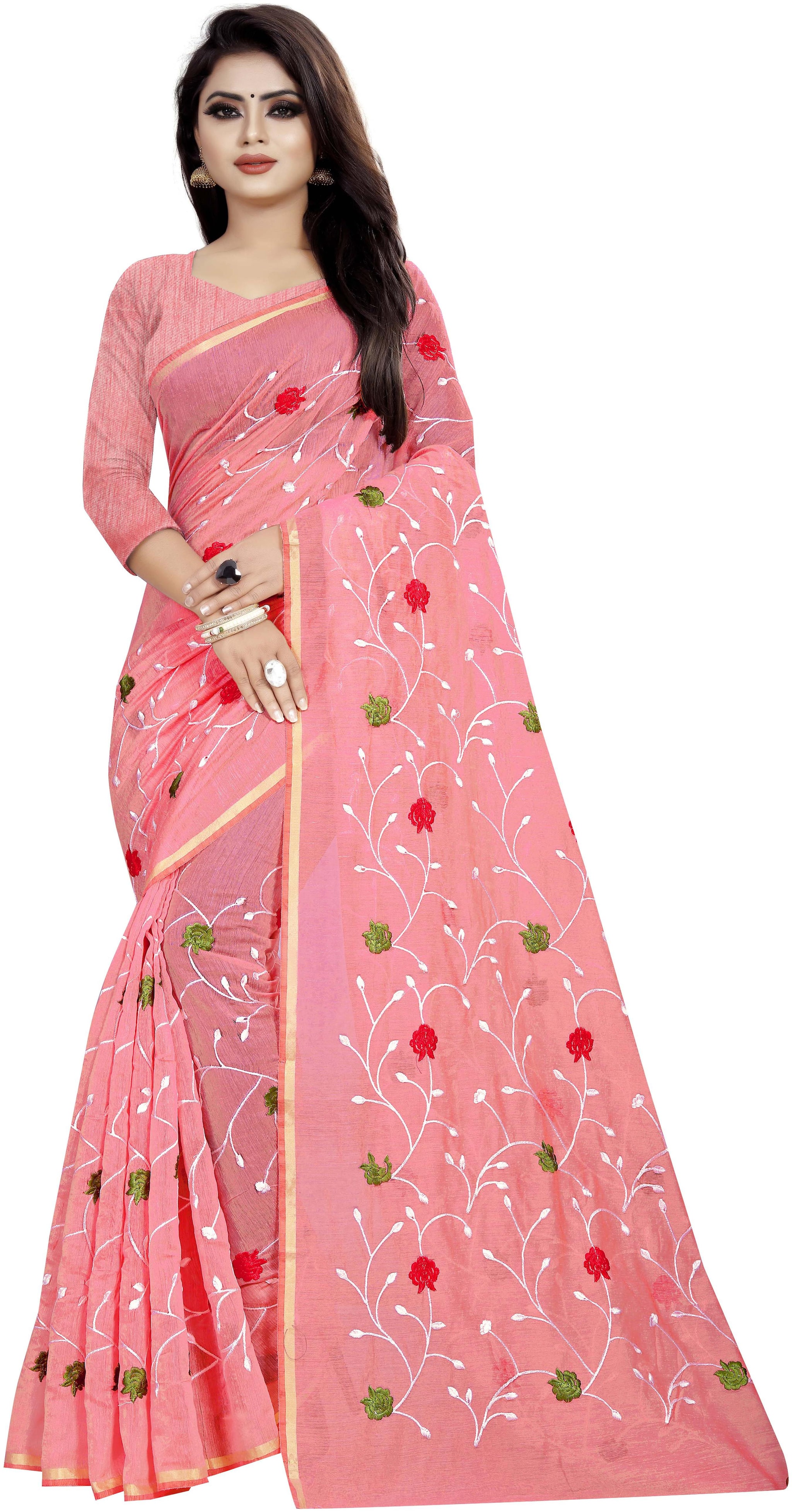 

New Chanderi Cotton Saree With Blouse Piece
