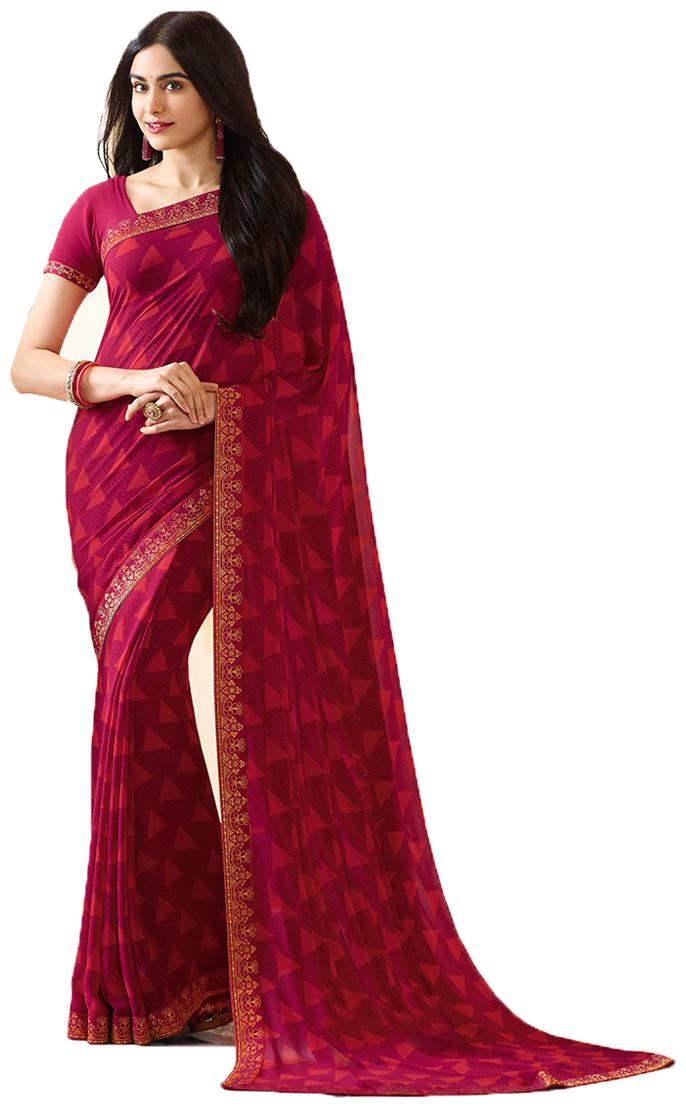 

New Designer Saree Women s Multi Georgette Printed Saree With Blouse Piece