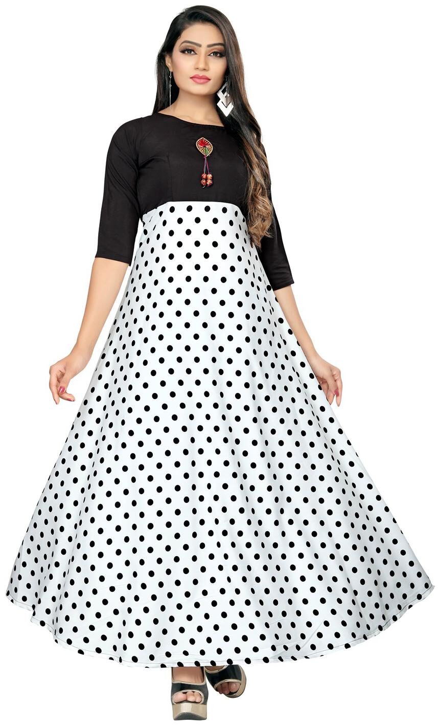 

NEW ETHNIC 4 YOU Crepe Printed White Only Gown