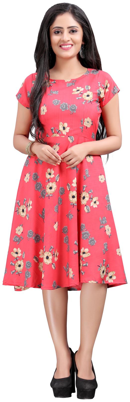 

NEW ETHNIC 4 YOU Pink Floral Fit flare dress