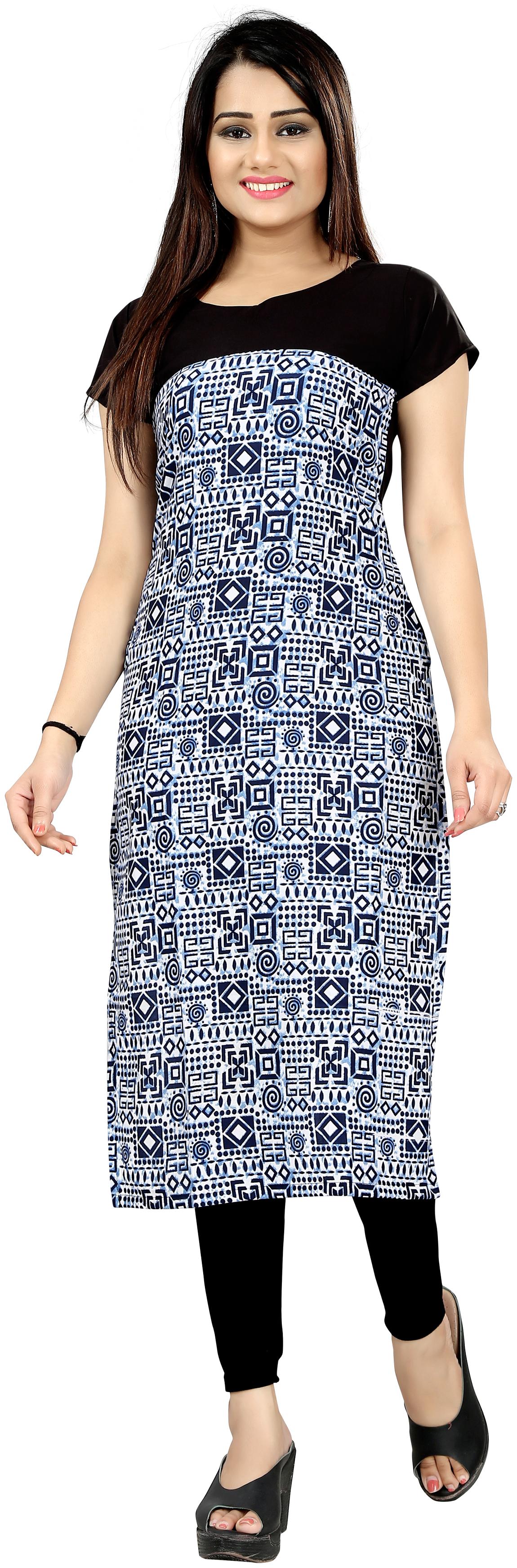 

NEW ETHNIC 4 YOU Women Blue Ethnic Motifs Straight Kurta