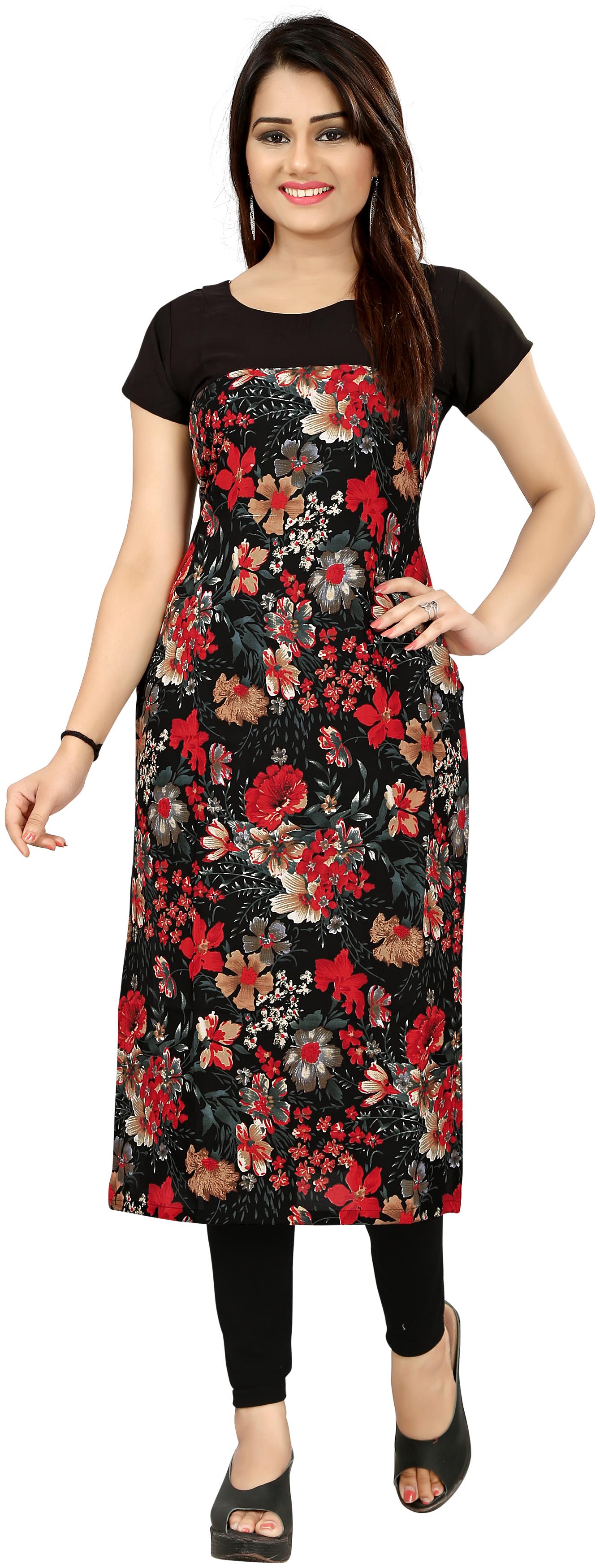 

NEW ETHNIC 4 YOU Women Multi Floral Straight Kurta