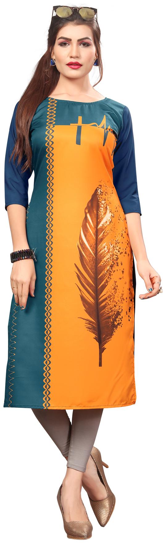 

NEW ETHNIC 4 YOU Women Multi Printed Straight Kurti