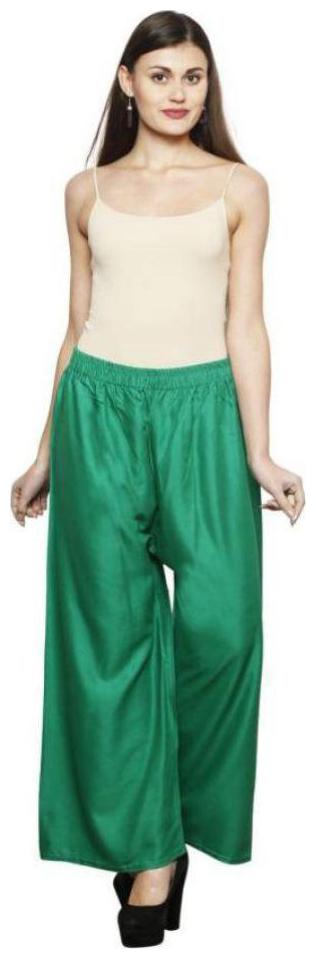

New Look Casual Women s Rayon Green Palazzo Trouser Pants