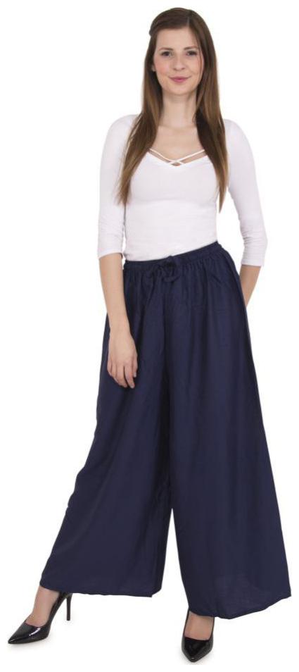 

New Look Casual Women s Rayon Navy Blue Palazzo Trouser Pants