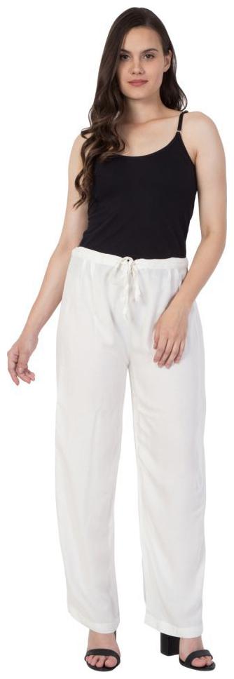 

New Look Casual Women s Rayon White Palazzo Trouser Pants