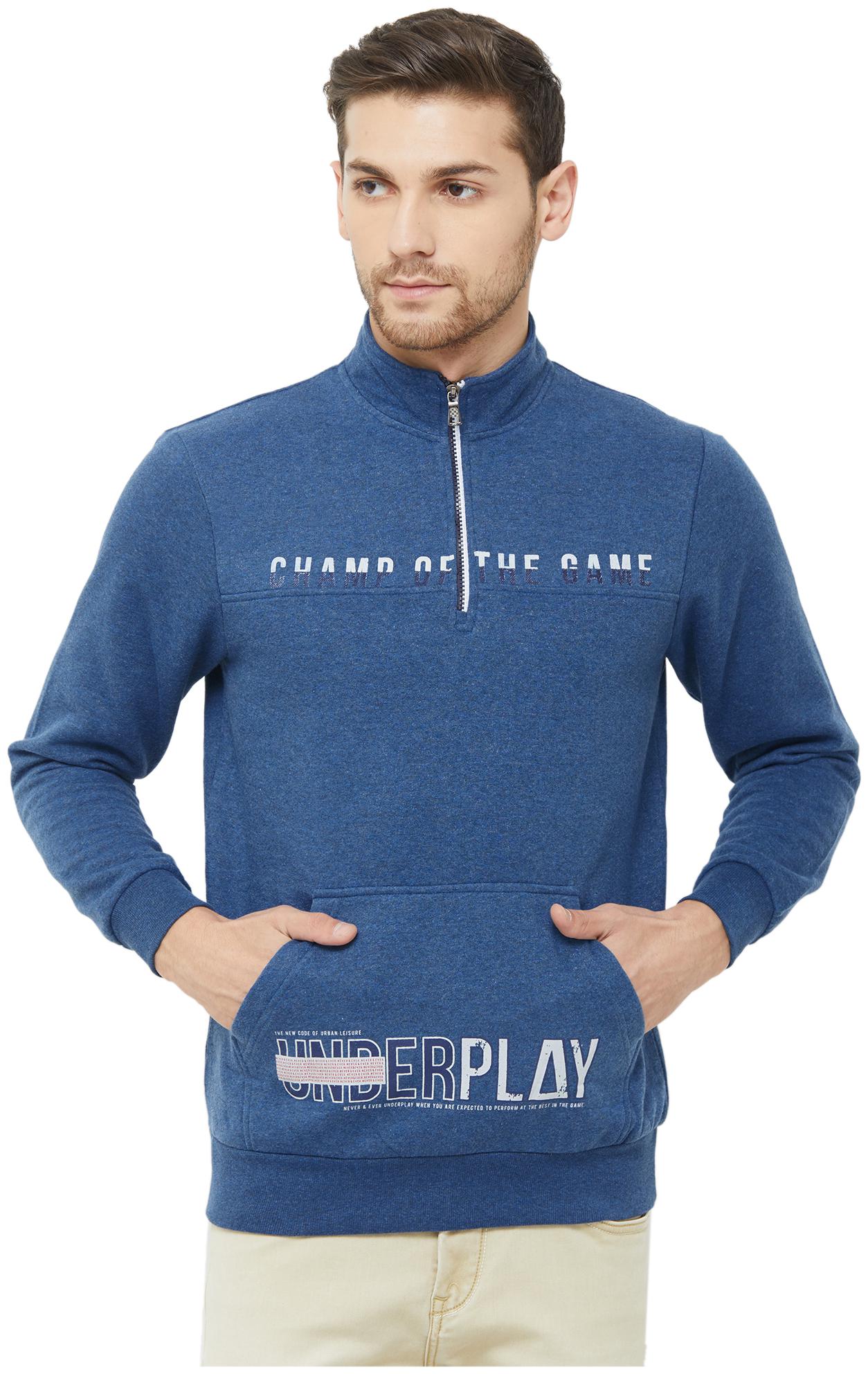

Nexgen Club Men Blue High neck Sweatshirt
