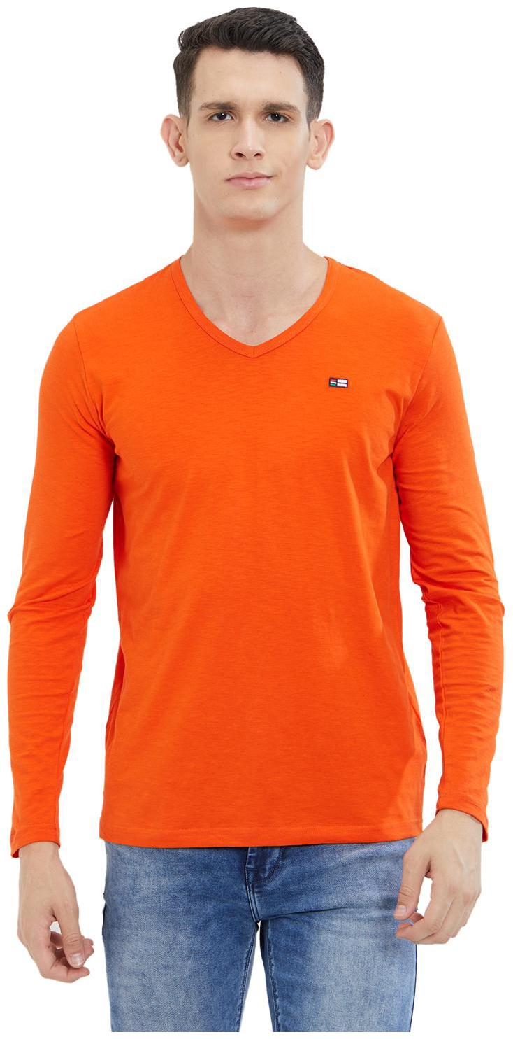 

Nexgen Club Men Orange Slim fit Cotton V neck T-Shirt - Pack Of 1