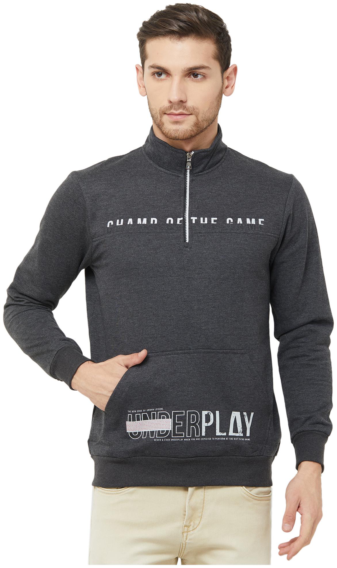 

Nexgen Club Men Grey High neck Sweatshirt