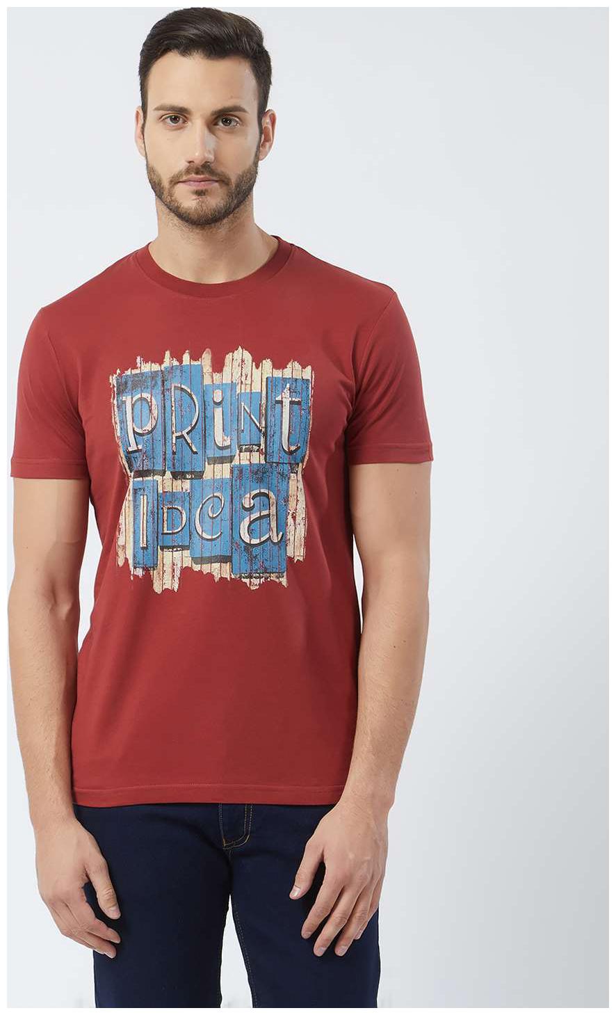 

NEXGEN CLUB Men s Printed Maroon Round Neck T-Shirts