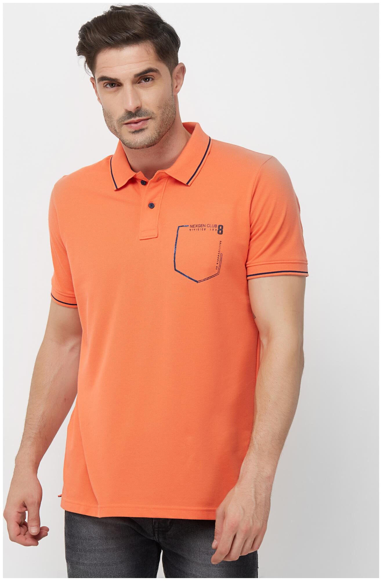 

Nexgen Club Men Orange Regular fit Cotton Polo collar T-Shirt - Pack Of 1