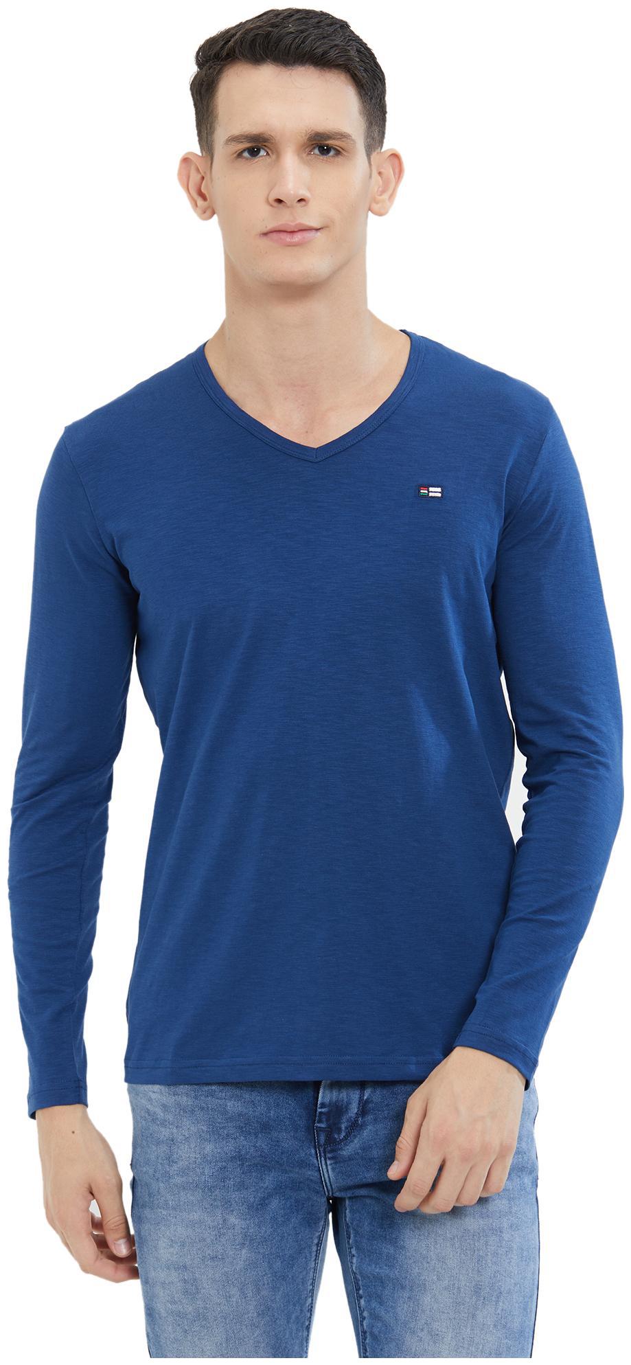 

Nexgen Club Men Blue Slim fit Cotton V neck T-Shirt - Pack Of 1