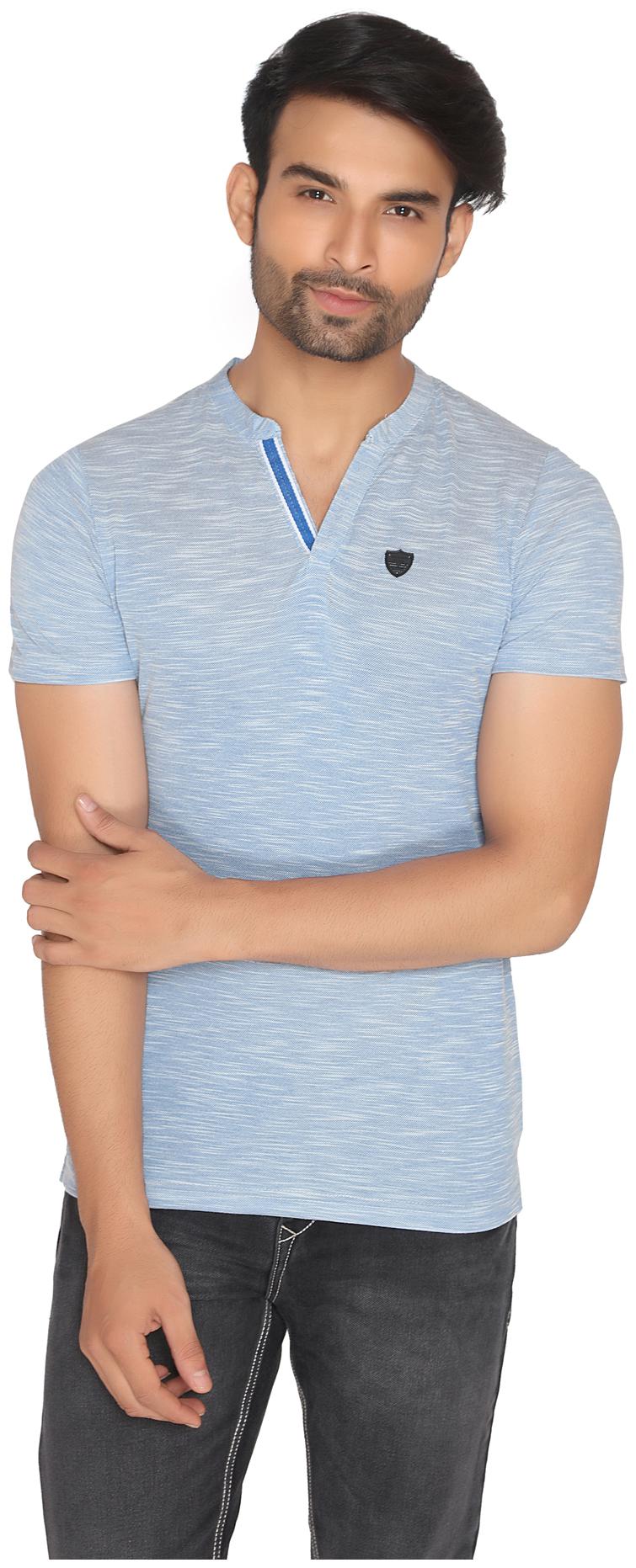 

Nexgen Club Men Blue Regular fit Polyester Mandarin collar T-Shirt - Pack Of 1