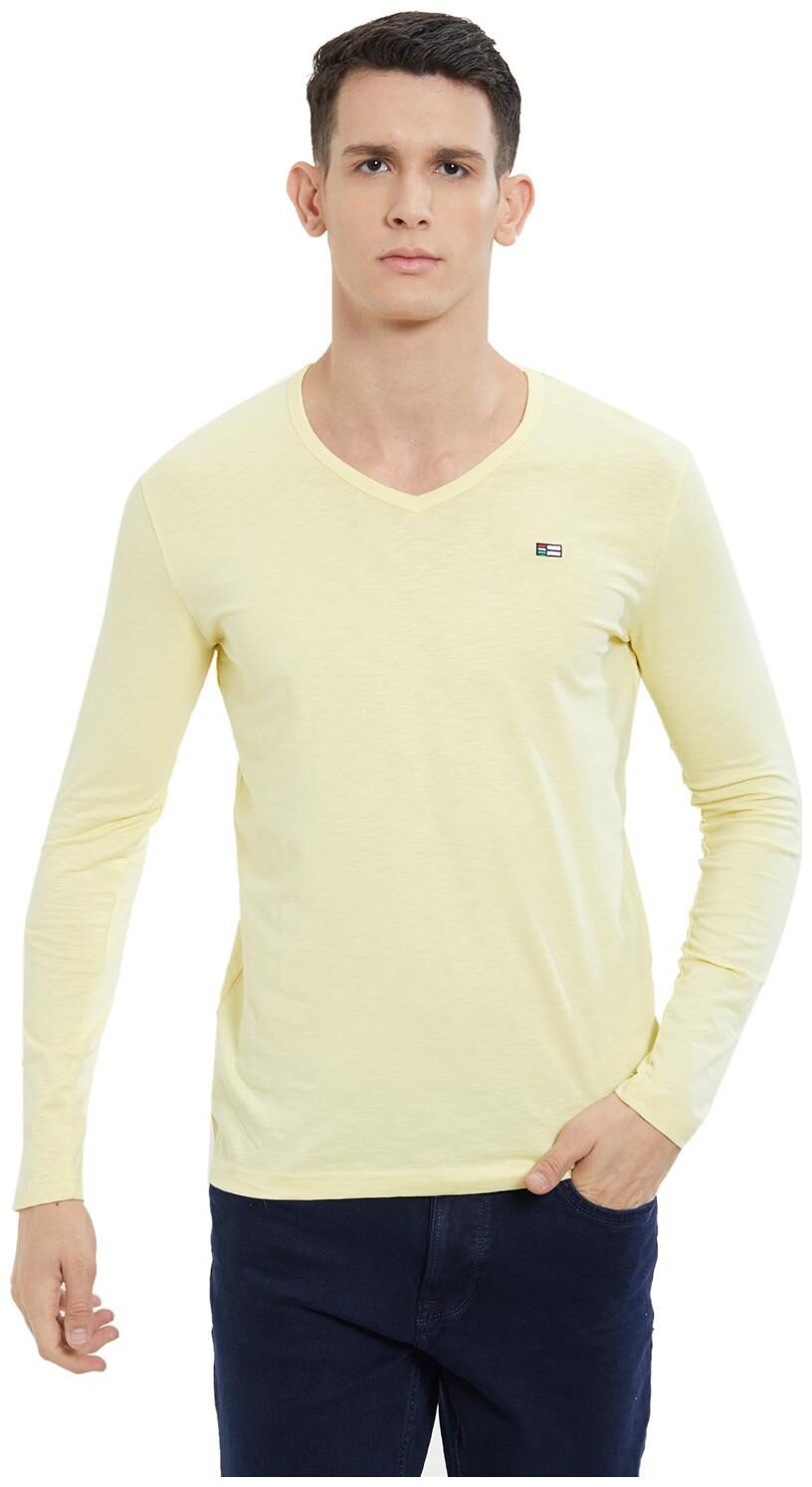 

Nexgen Club Men Yellow Slim fit Cotton V neck T-Shirt - Pack Of 1