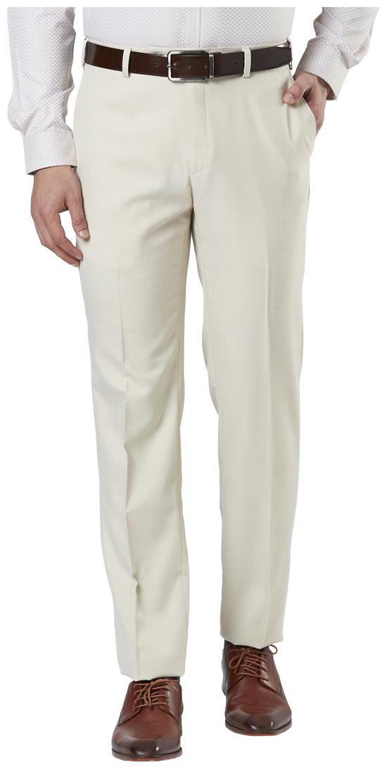 

Nextlook Men Solid Regular Fit Formal Trouser - Cream