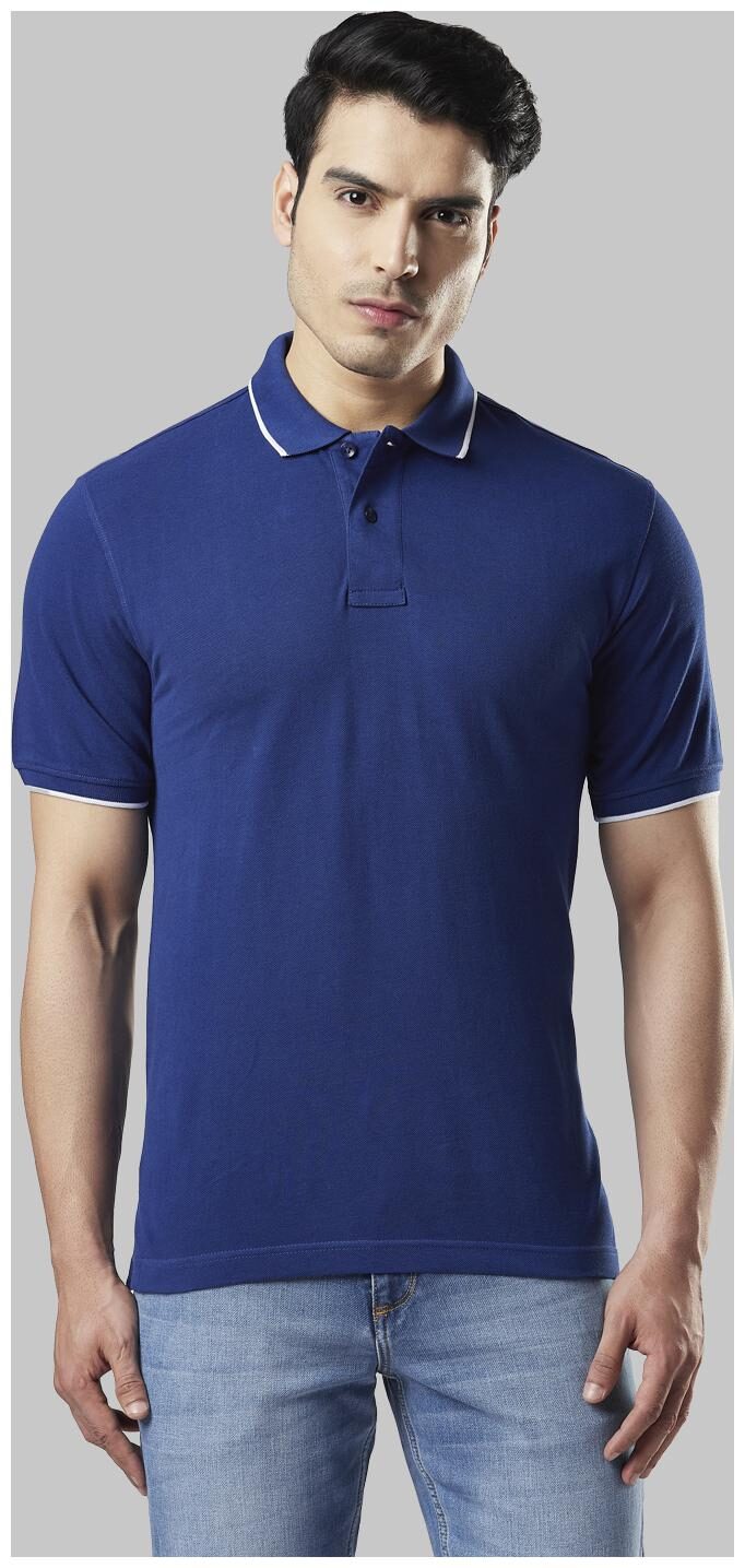 

Nextlook Men Blue Regular fit Cotton Polo collar T-Shirt - Pack Of 1