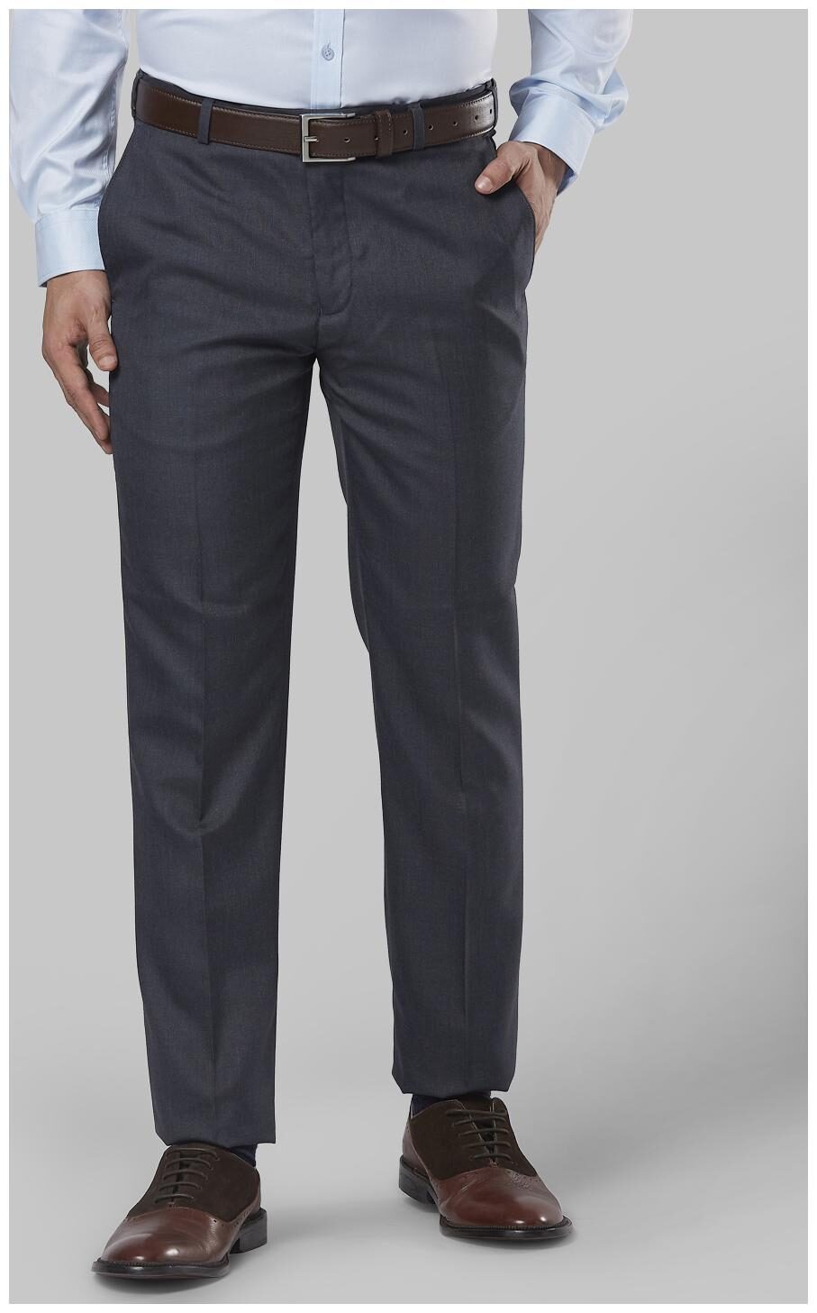

Nextlook Men Solid Regular Fit Formal Trouser - Grey