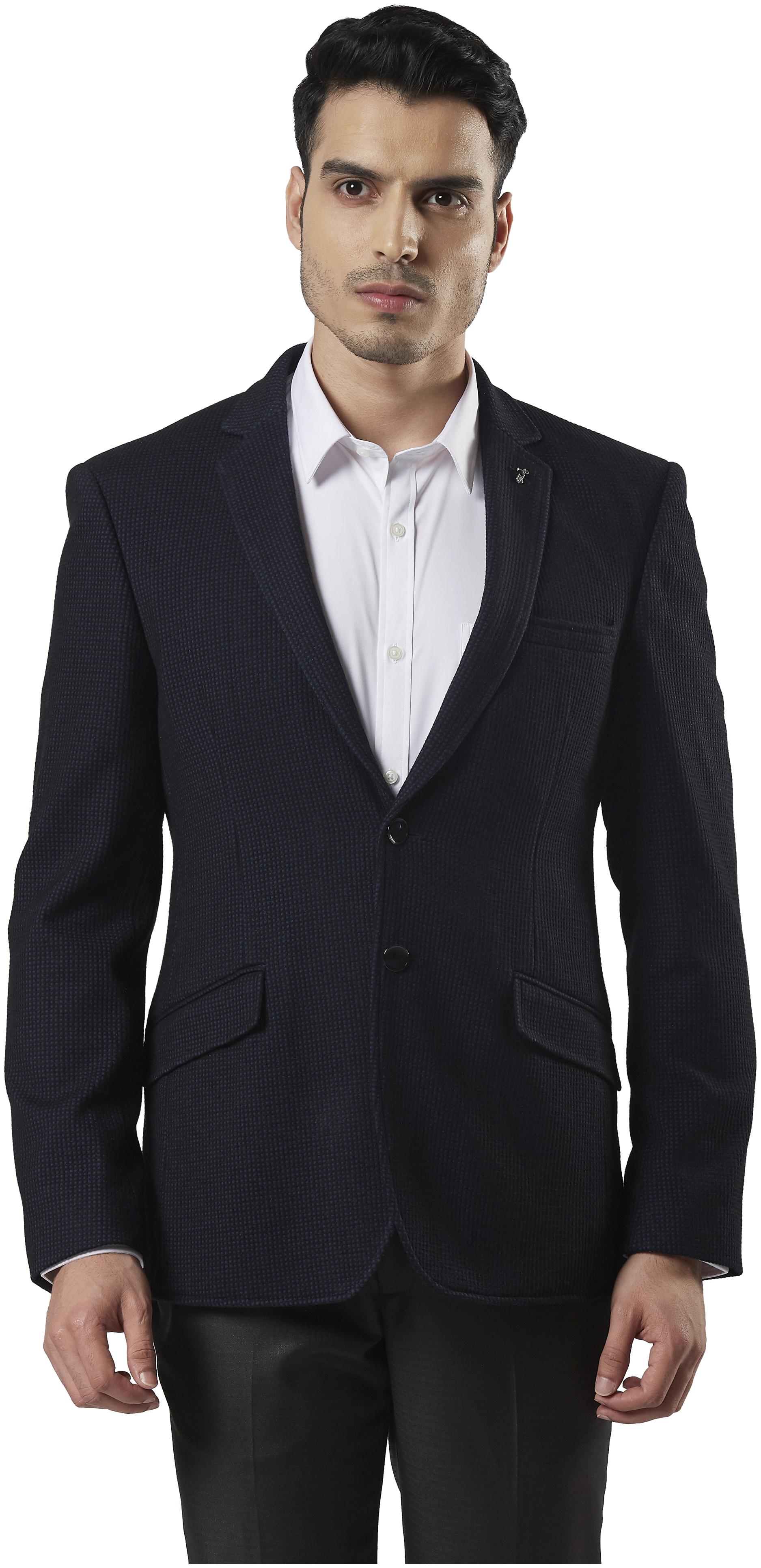 

Nextlook Men Blue Checked Slim fit Single Breasted Blazer