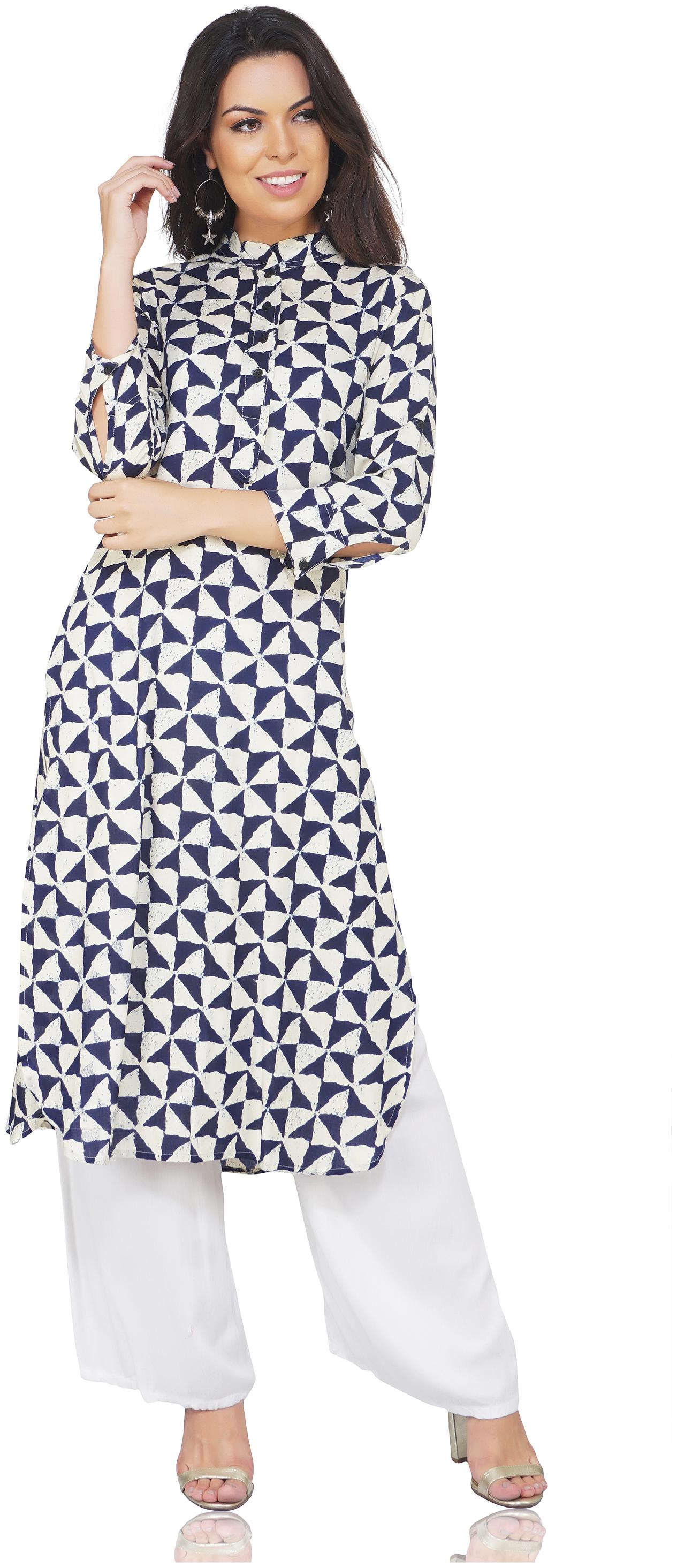 

Nice Queen 3 4 Sleeve Classical Collar Trendy Kurti for Girl s and Women s