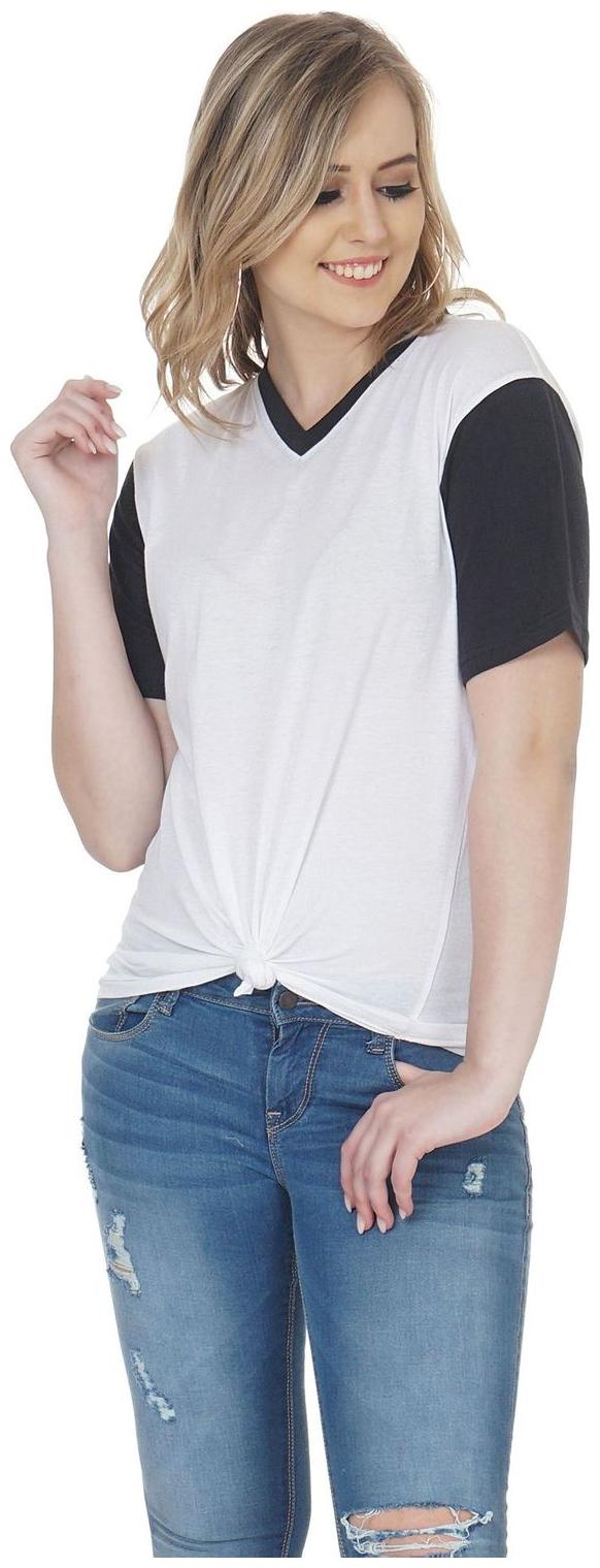 

NICE QUEEN Women White Regular fit Classic collar Polyester T shirt