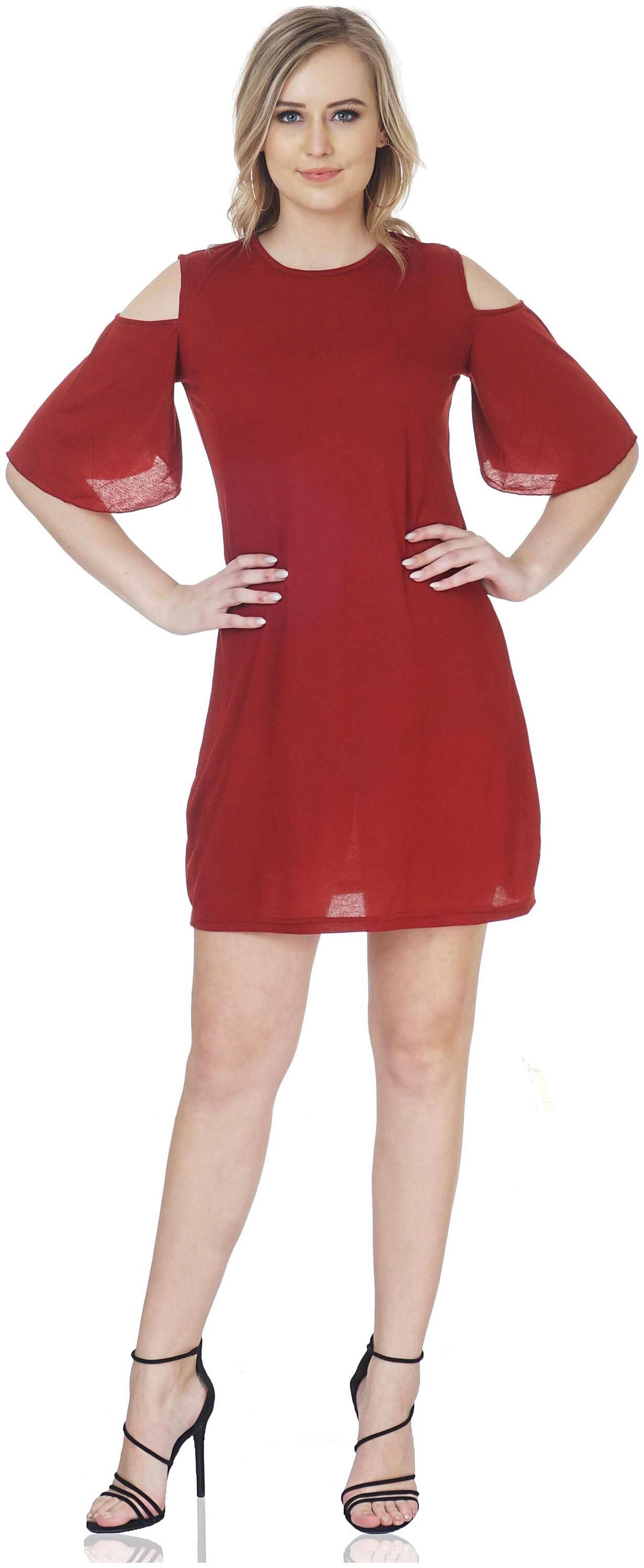 

NICE QUEEN Red Printed Wrap dress