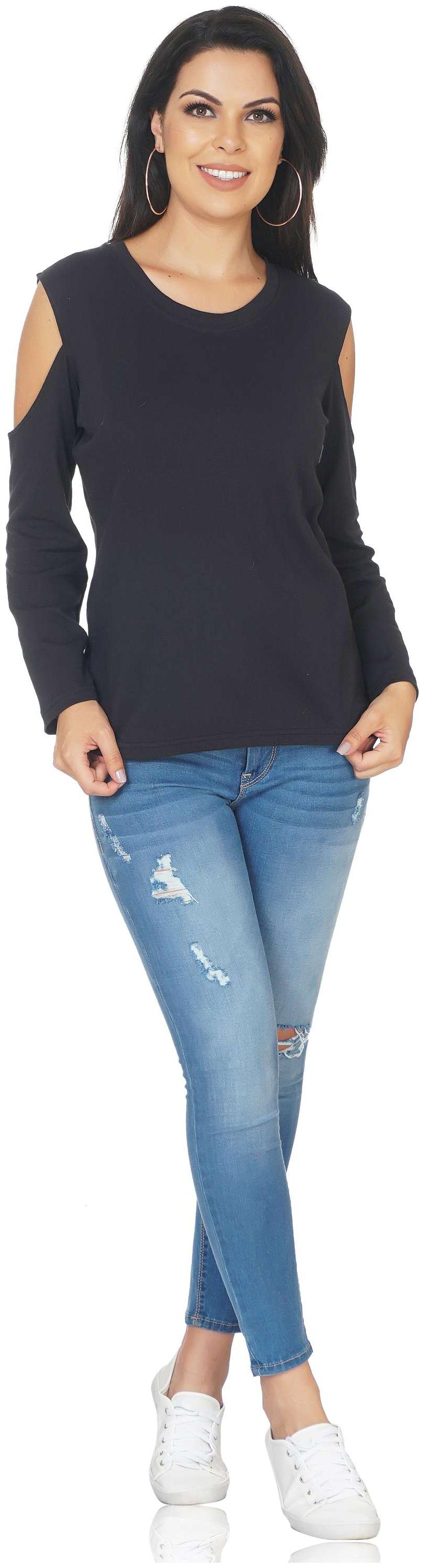 

Nice Queen Full Sleeve Round Neck Black Color Casual Top for Girl s and Women s