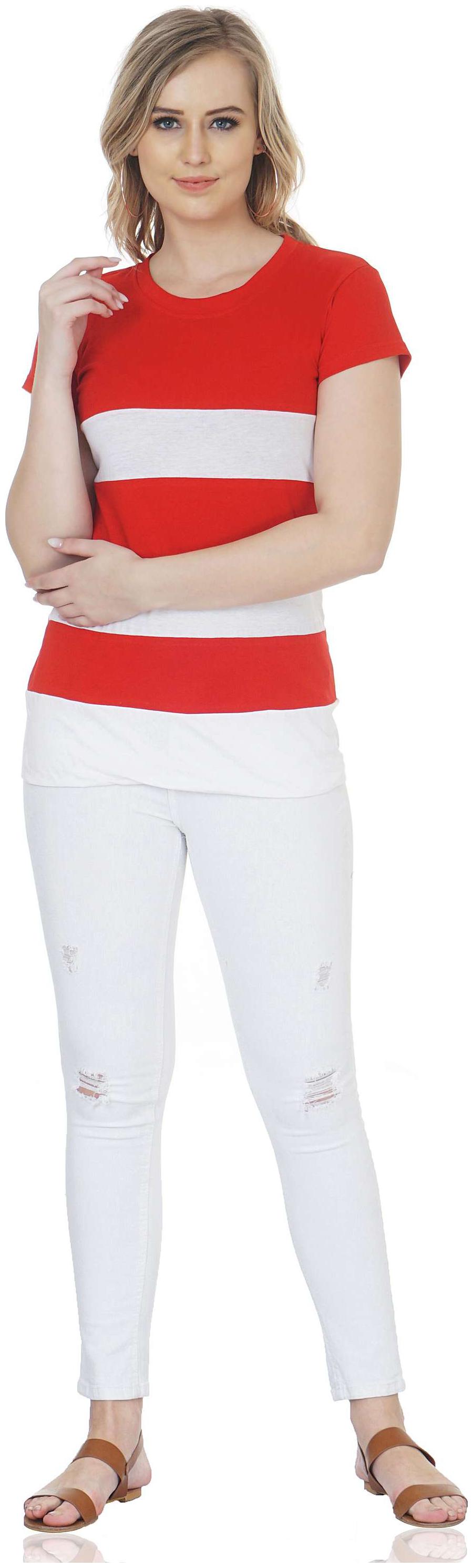 

NICE QUEEN Women White Regular fit Classic collar Blended T shirt