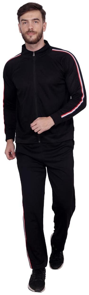 

NICE QUEEN Men Black Solid Regular Fit Track Suit