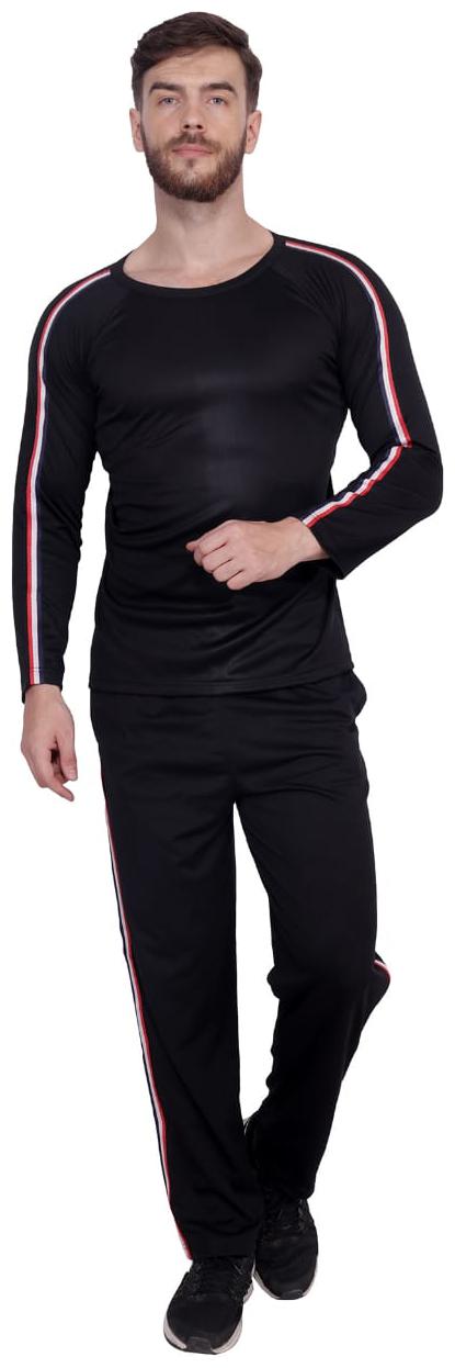 

NICE QUEEN Men Black Solid Regular Fit Track Suit
