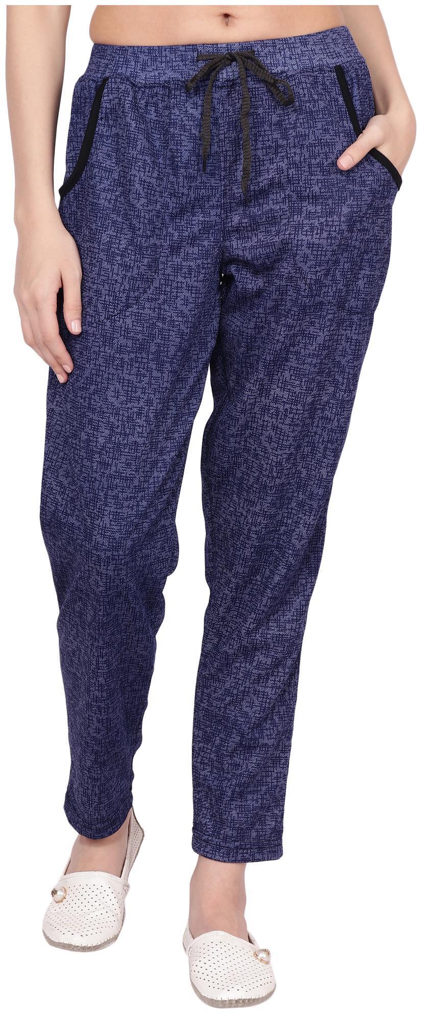 

NICE QUEEN Women Regular fit Polyester Solid Track pants - Blue