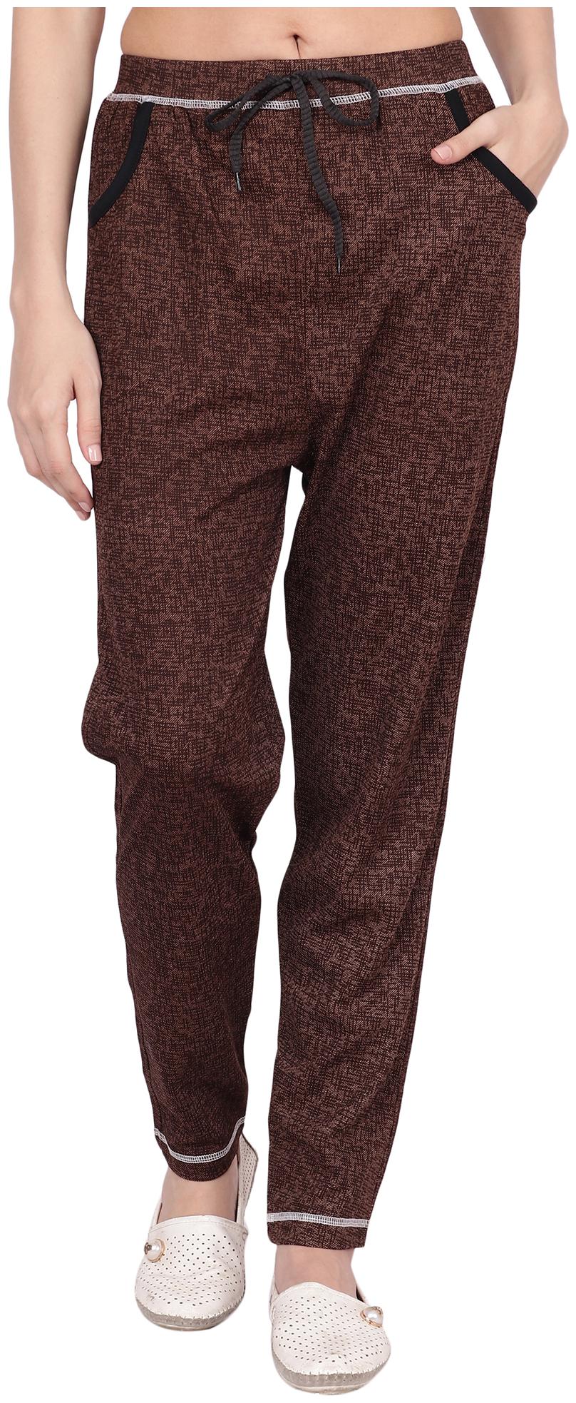 

NICE QUEEN Women Regular fit Polyester Solid Track pants - Brown
