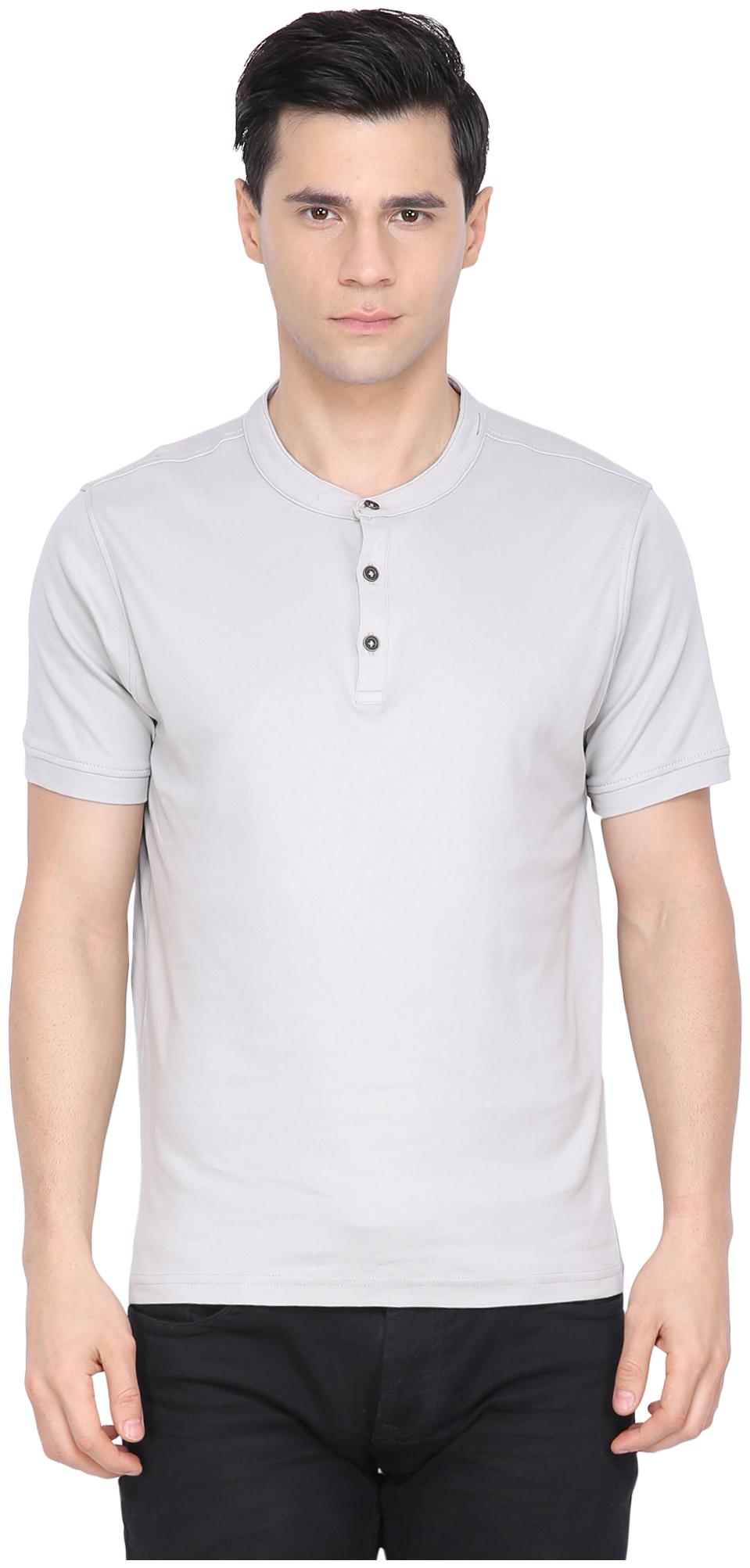 

Nimble Men Grey Regular fit Cotton Henley neck T-Shirt - Pack Of 1