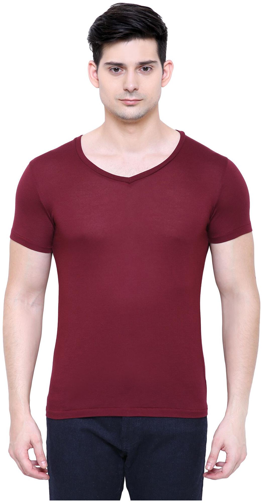 

Nimble Men Red Regular fit Modal Round neck T-Shirt - Pack Of 1