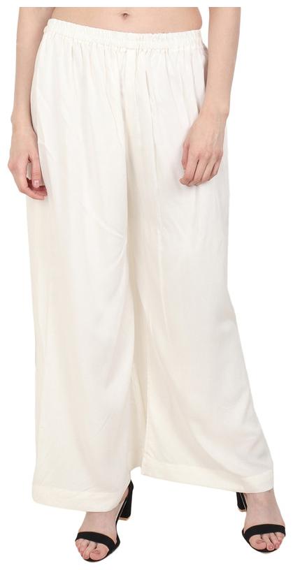 

NIMMO White Solid Flared Palazzo